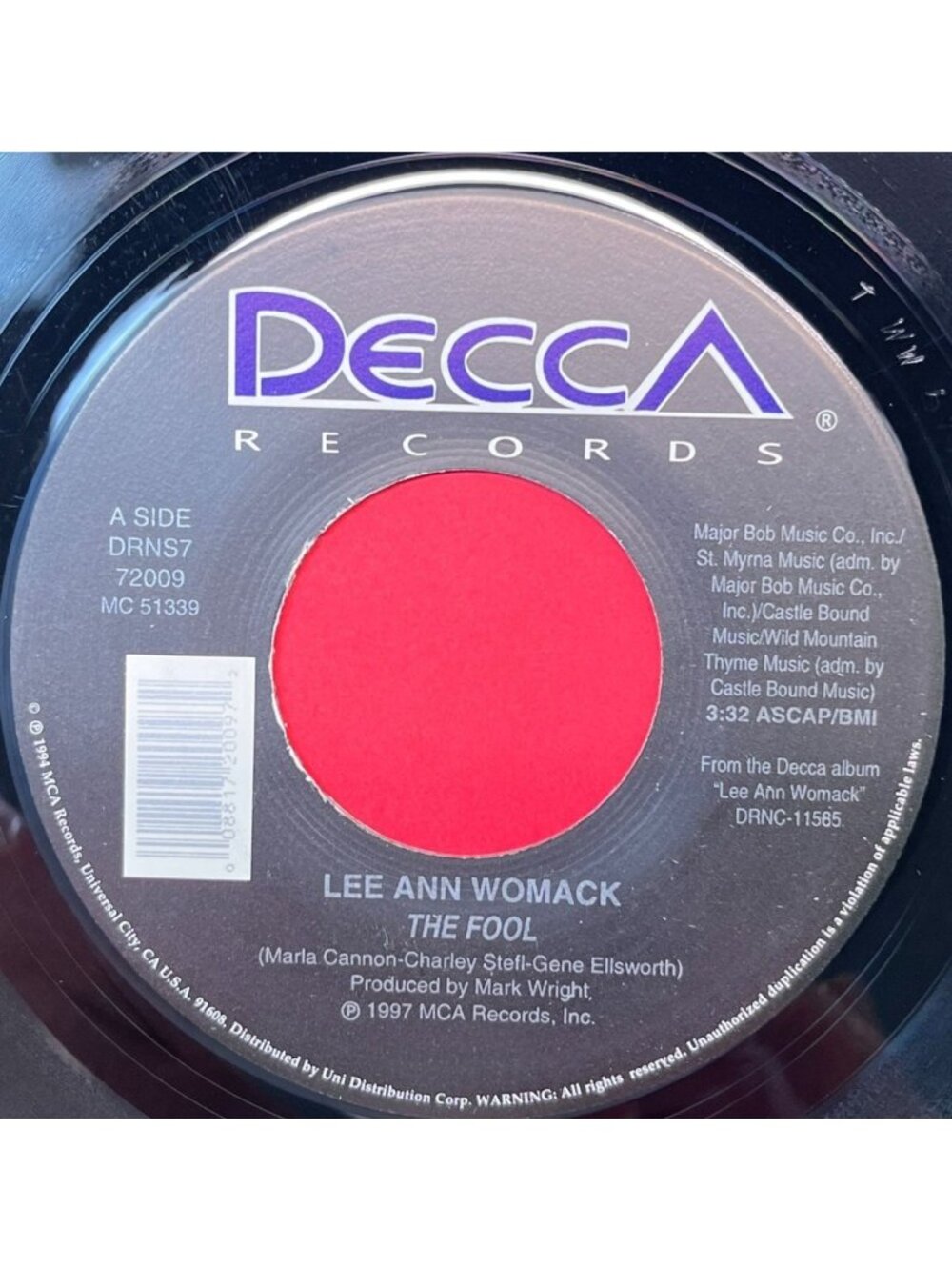 Lee Ann Womack The Fool / Troubles Here 45 Vinyl 1990s Country DECCA